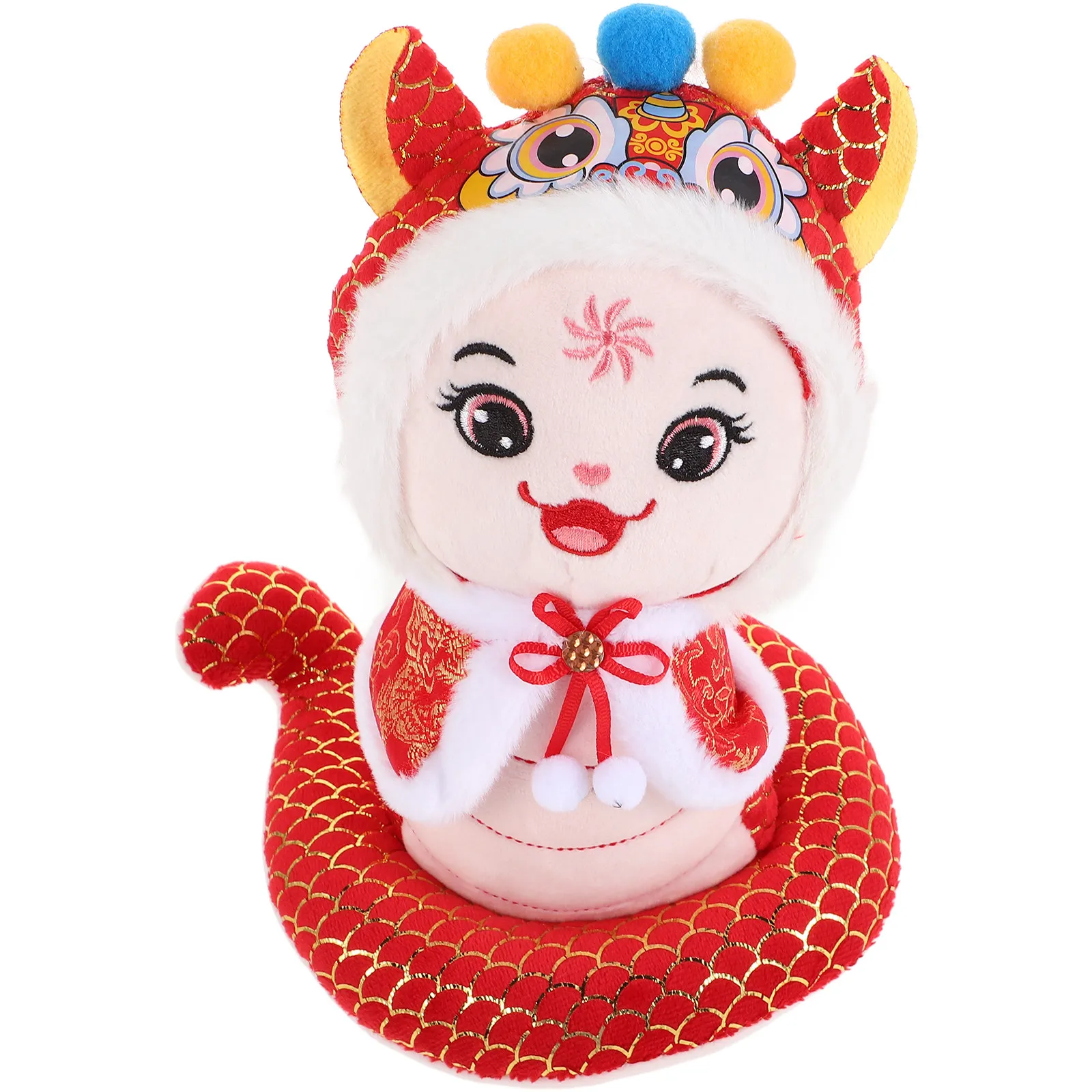 

Chinese New Year Snake Mascot Stuffed Animal Commemorative Gift Soft Detailed Crafted Decor for Adults Kids Snake