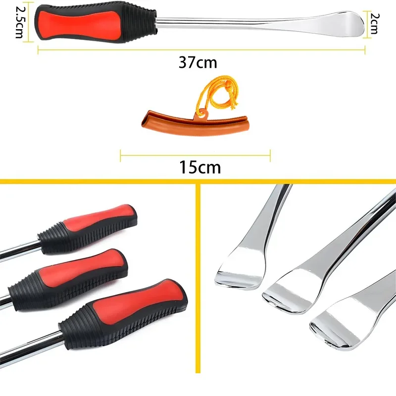Set di strumenti per il cambio dei pneumatici Kit leva cucchiaio in ferro per pneumatici per auto moto con protezione per cerchioni Strumenti di riparazione di emergenza