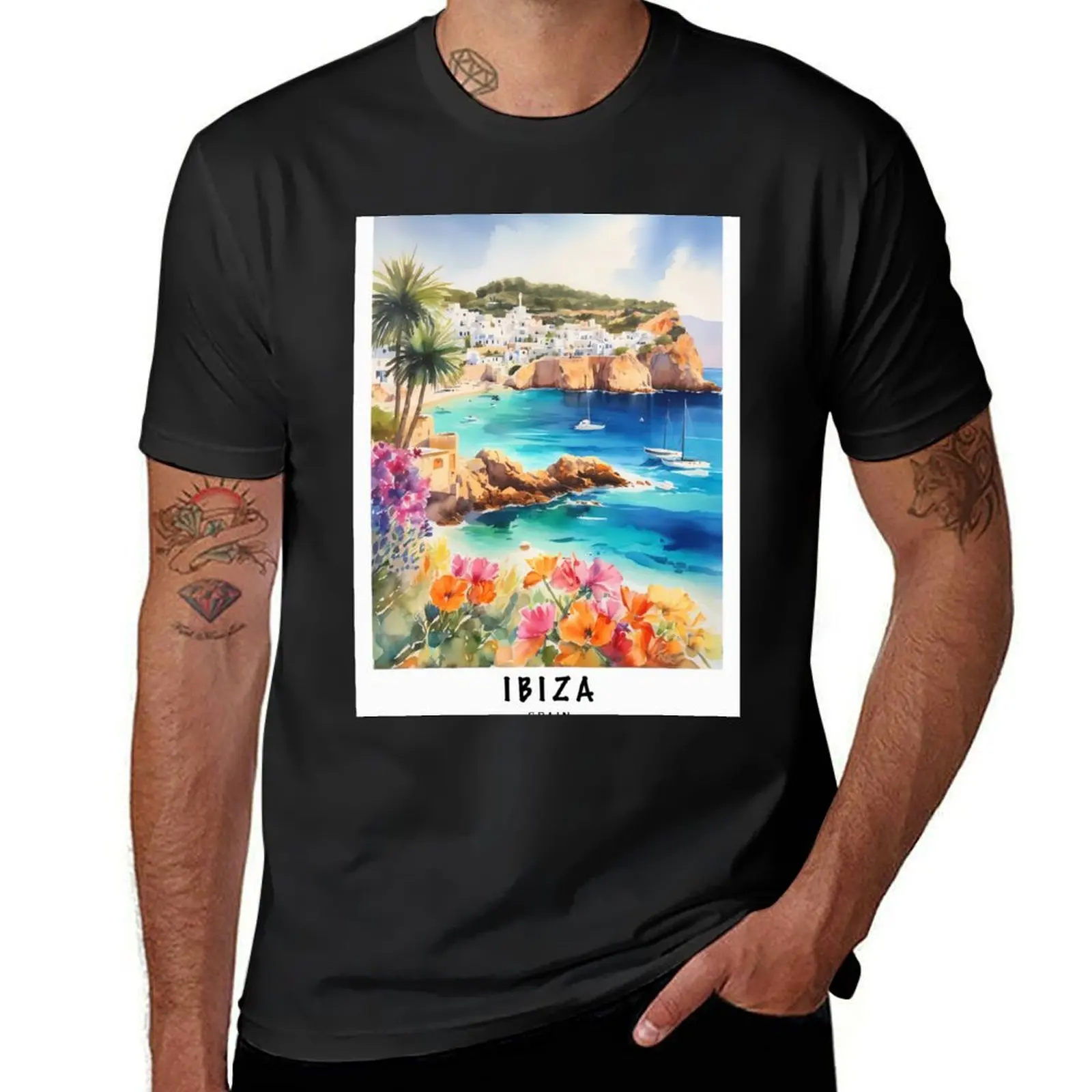 IBIZA : Island Escapade: Adventures in Ibiza's Nature T-Shirt customs vintage Men's t shirts