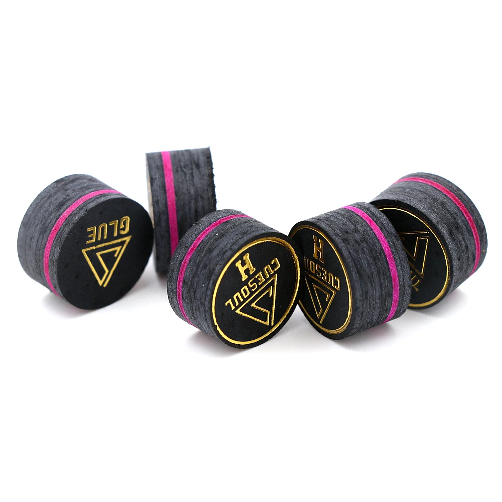 CUESOUL CSPCT020 6pcs/set 14mm 8 Layer Pigskin Pool Cue Tips for 13mm Pool Cue -- Hard view 4
