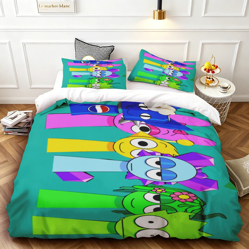 

Twin Sprunki Duvet Cover Cartoon Bedding Set Comforter Cover Skin-friendly and Soft for Bedroom Children Teens Gifts