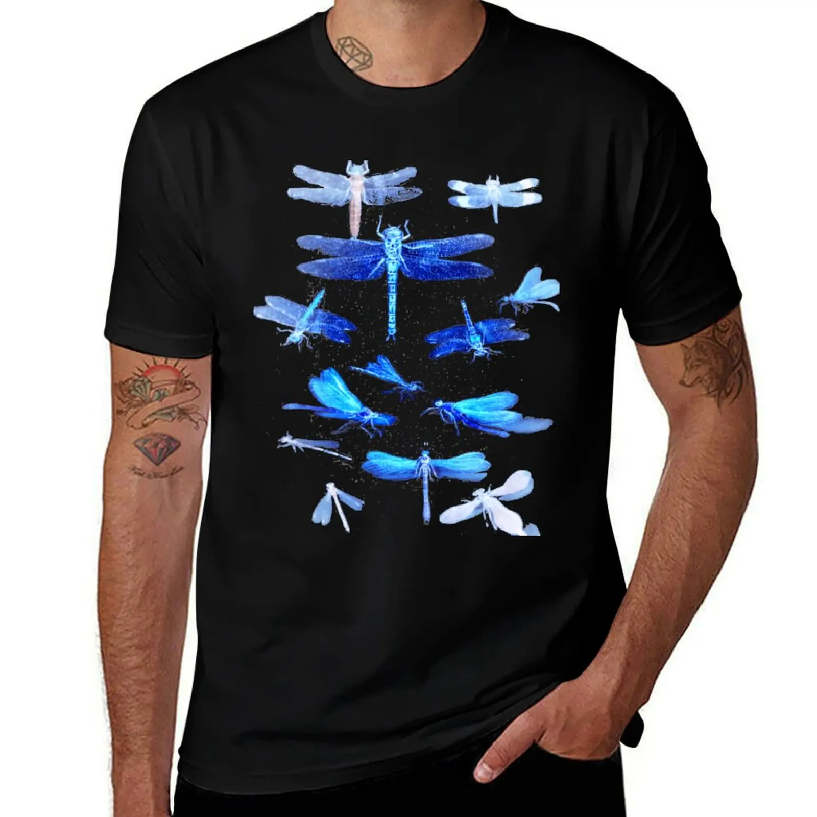 

designer Dragonfly t shirts t Trending | shirts Blue man funny Dragonflies cotton anime T-Shirt shirts t for for man