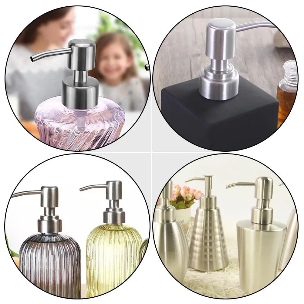 

6pcs Stainless Steel Pump Head for Shampoo Dispenser Perfume Bottle Soap Dispenser Pumps Lotion Bottle Pump Replacement