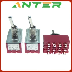 1 PC NEW Red 12 Pins ON-OFF-ON/ON ON 3/2 Position Mini Toggle Switch AC 6A/125V 2A/250V With Solder Terminal waterproof