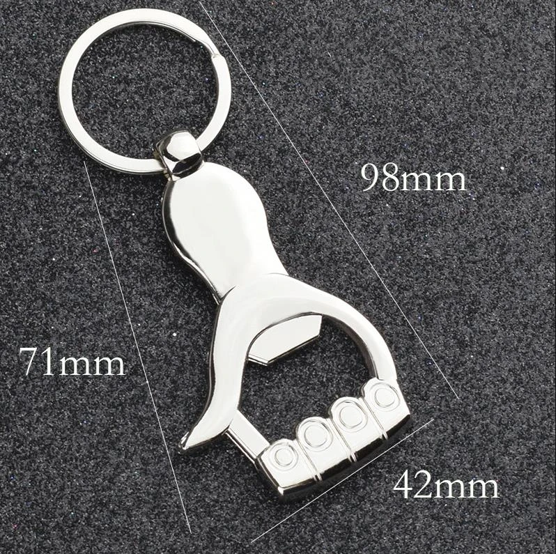 150pcs Thumb Up Hand Keychain Shaped Bottle Opener Unique Creative Gift Zinc Alloy Silver Color Key Ring Beer Bottle Opener ni17