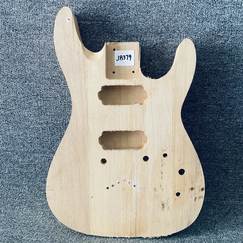 

JB379 Unfinished Electric Guitar Body for 7 Strings Guitar DIY Replace in Solid Wood No Paints String Through Body