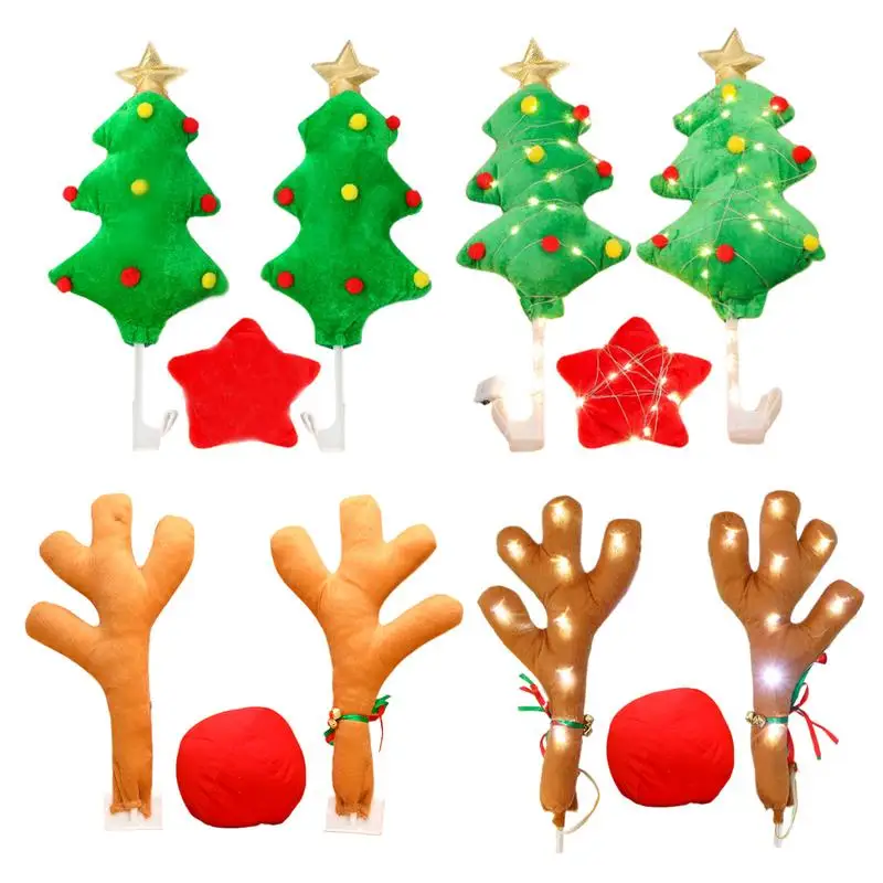 Christmas Car Decorations Christmas Tree Reindeer Antlers Car Kit Car Accessories Decoration Ornaments for Car Truck