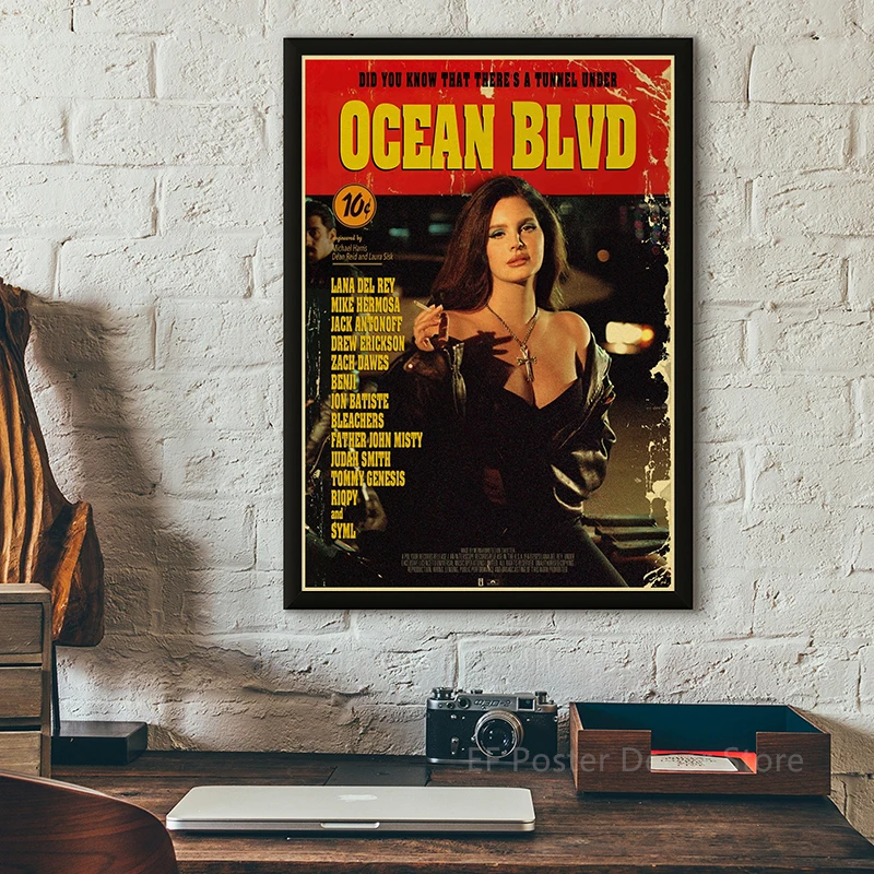 Lana Del Rey Retro Poster Prints Singer AKA Lizzy Grant Music Album Cover Painting LDR Vintage Home Room Bar Cafe Art Wall Decor