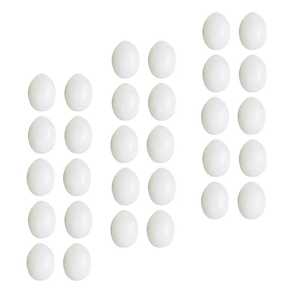 

30pcs Solid Pigeon Eggs Simulated Plastic Realistic Hatching Simulation Eggs Bird Toys Decoration Easter Pet Supplies