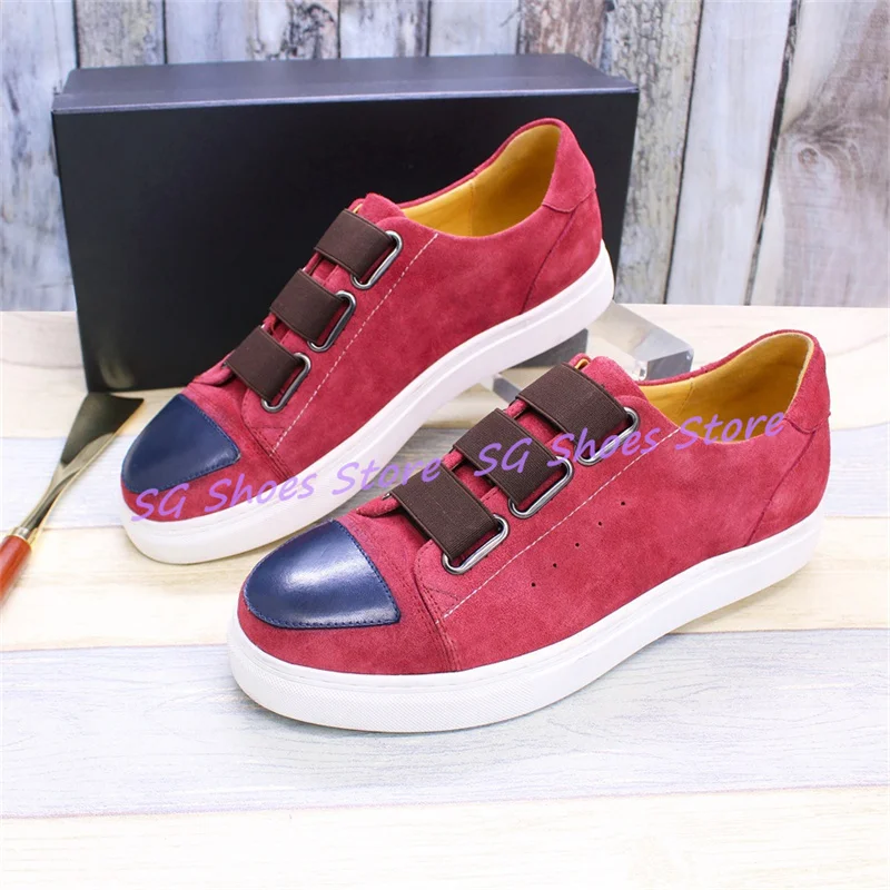 

Mixed Color Elastic Band Shallow Sneakers Male Comfortable Flats Summer Breathable Genuine Leather Leisure Shoes for Men