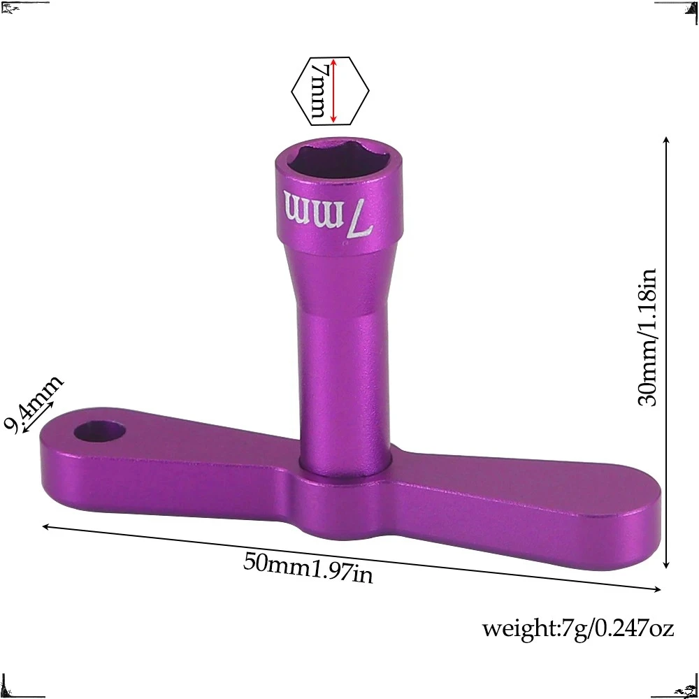 Socket Set For Rc Remote Control Model Car: Hexagonal Socket M4 Nut Rapid-release Wrench M4 Screw Cover 7mm Tire Removal Socket