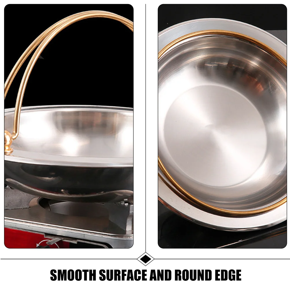 

Sukiyaki Pot Stainless Steel Cooking Pan Soup Pot Small Thick Bottom Even Heating Easy Clean Household Camping Cookware