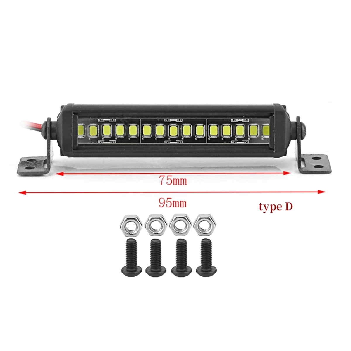 RC Car Roof Lamp 24 36 LED Light Bar for 1/10 RC Crawler Axial SCX10 90046/47 SCX24 Wrangler D90 TRX4 Body, D