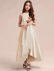 Teen Girl Champagne High-end Long Dresses Birthday Party Performance Wedding Evening Dresses