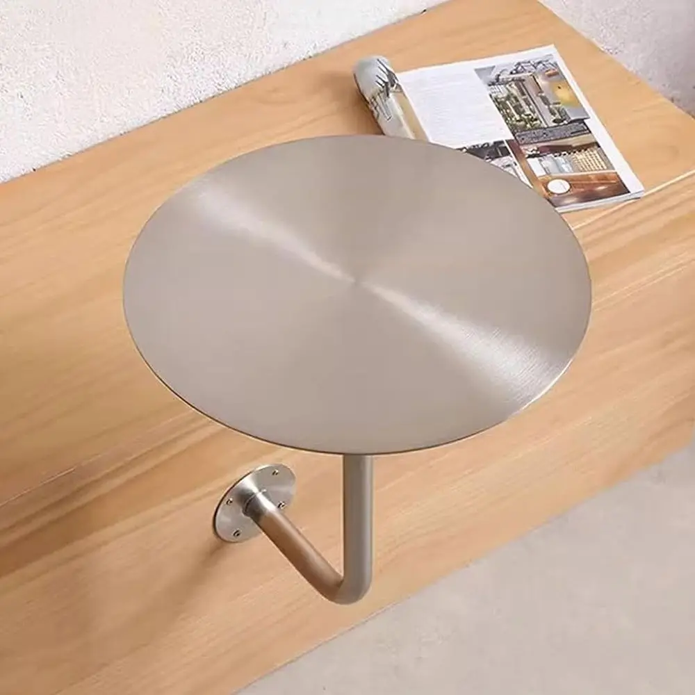 

Настольный круглый стол из нержавеющей стали Easy-Clean, легко моющийся, для дома, спортзала и кафе, серебристый, 40 см