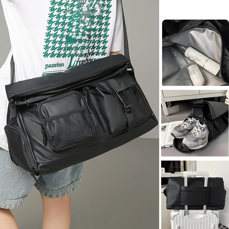 

Gym Sports Shoulder Bag with Shoes Pack Outdoor Travel Yoga Swimming Commuting Bags Dry Wet Large Business Trip Weekend Handbag