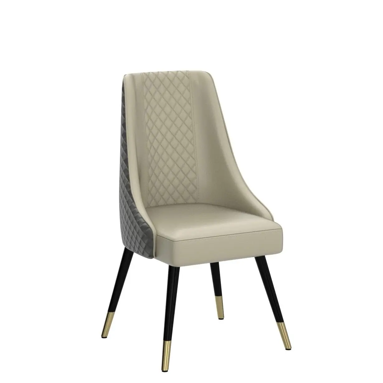 طقم كراسي بار من الجلد الصناعي مقاس 38 بوصة مكون من 2 أرجل معدنية عالية الظهر للمطبخ وغرفة المعيشة باللون الرمادي حسب الطلب