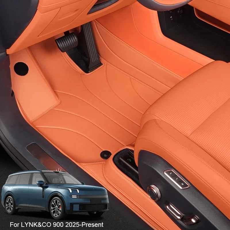 Para LYNK & CO 900 2025-presente alfombrilla protectora de pie de coche antideslizante de cuero de napa personalizada accesorio de almohadilla de suelo impermeable de lujo para automóvil