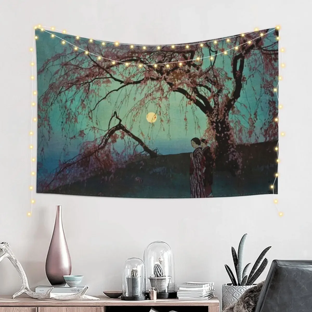 Kumoi Zakura, by Hiroshi Yoshida Tapestry Wall Deco Decorative Paintings Tapestry