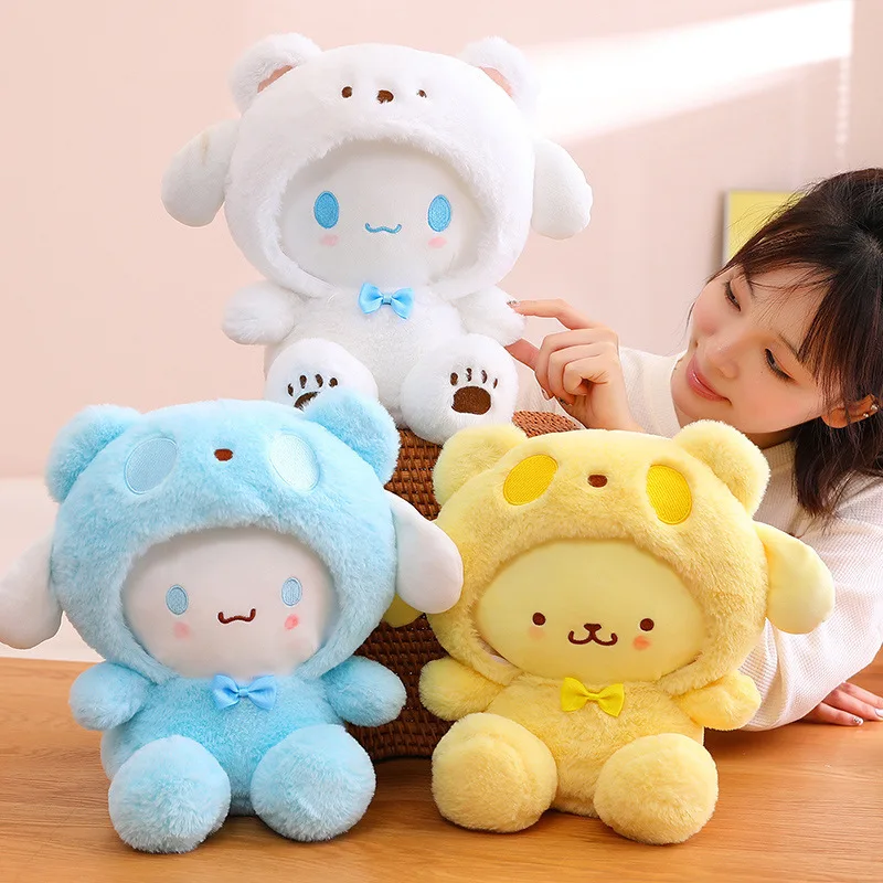 

Плюшевые аксессуары Sanrio Kuromi, украшение для комнаты, милые аксессуары для фильмов и ТВ, игрушки для детей, подарок, 22 см, фиолетовые и белые