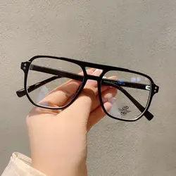 Vintage Transparent Square Anti-Blue Light Glasses Eye Protection Ultralight Computer Goggles PC Square Eyeglasses Men Women