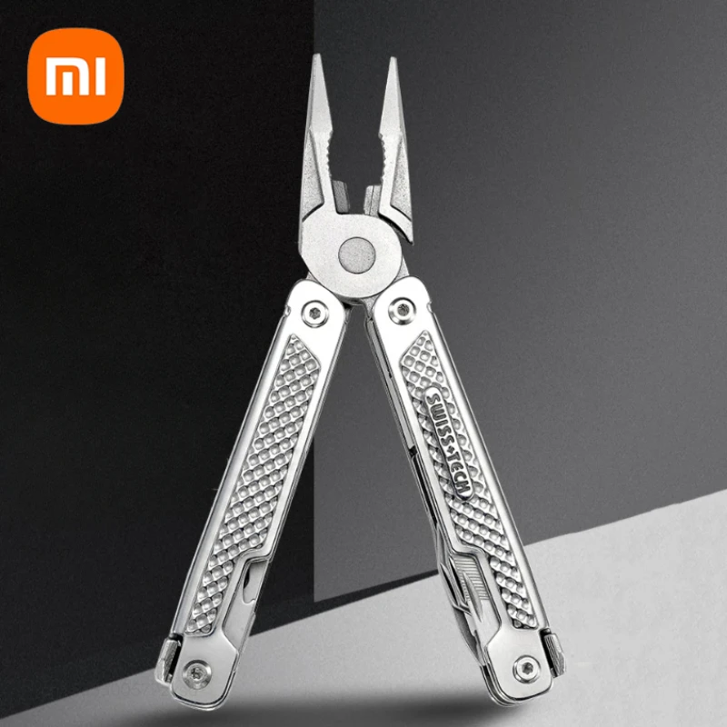 Xiaomi SWISS TECH 15 in 1 Multitool Folding Pliers Pocket Scissors Saw Multifunctional EDC Tool Outdoor Camping Portable Tool