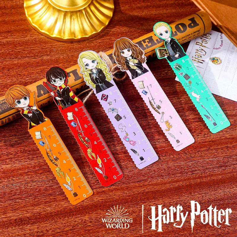 Harry Potter Ruler Hogwarts Kawaii Cartoon Characters Hermione Malfoy Movie Peripherals Student School Stationery Bookmarks Gift