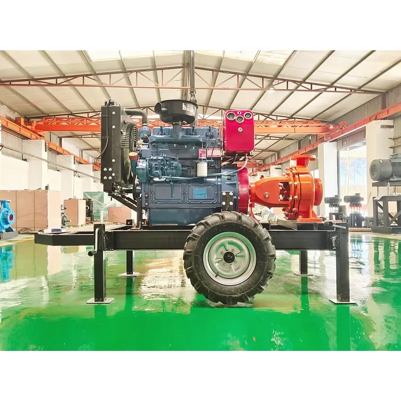 Portable Diesel Engine Centrifugal Pump 4 Inch End Suction Water Pump 3.8-1200 M/h Flow Rate 3-Year Warranty for Remote Mine