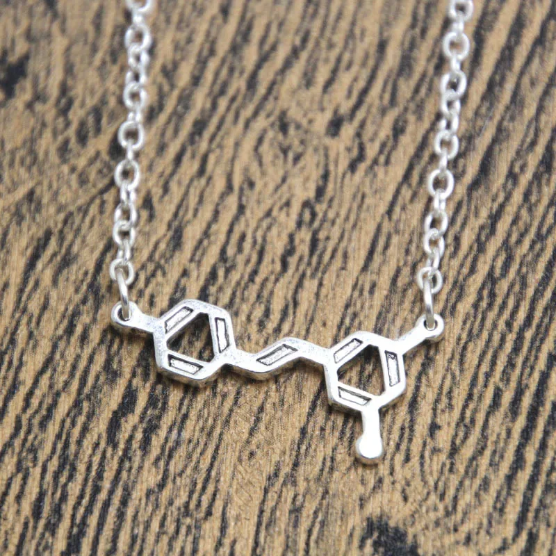 12pcs/lot Resveratrol Red Wine Necklace Molecule Necklace Chemistry Science Jewelry