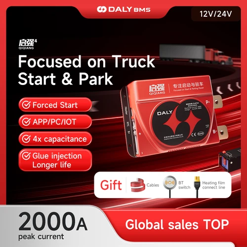 DalyスマートBMS 4S 12V 8S 24V LiFepo4 BMS 18650バッテリー 24V 48V 200A 車始動用