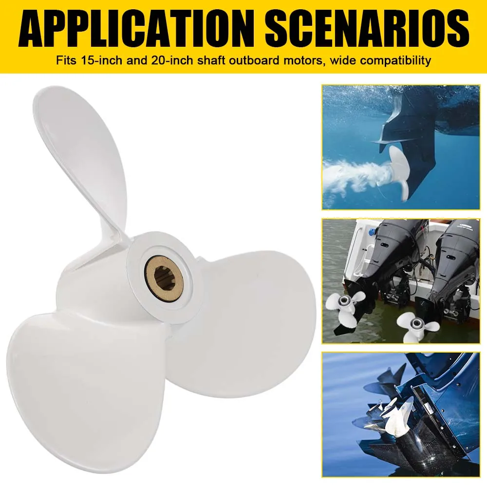 7-1/2 x 8 Aluminum Outboard Propeller for Yamaha 4-6HP | OEM 6E0-45941-01 | Marine Replacement Prop Marine accessories
