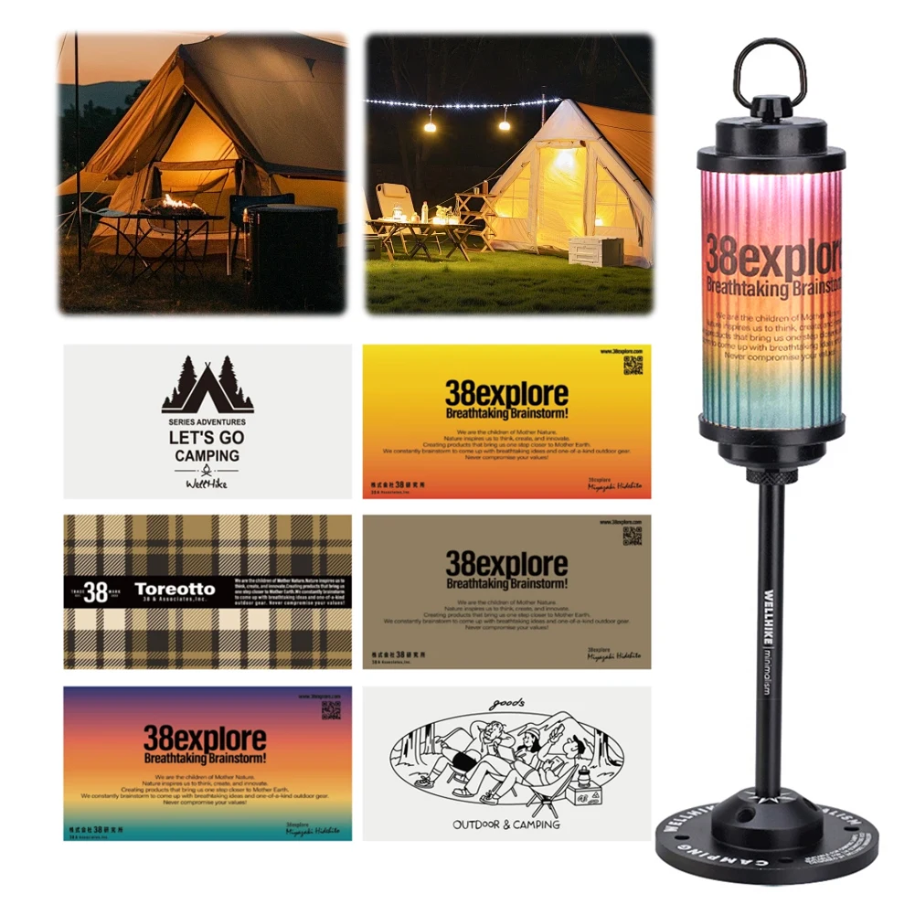 6Pcs Camping Light Stickers Waterproof Tent Lamp Built-in Stickers Outdoor Lamp Stickers for 38 Explore Camping Lamp