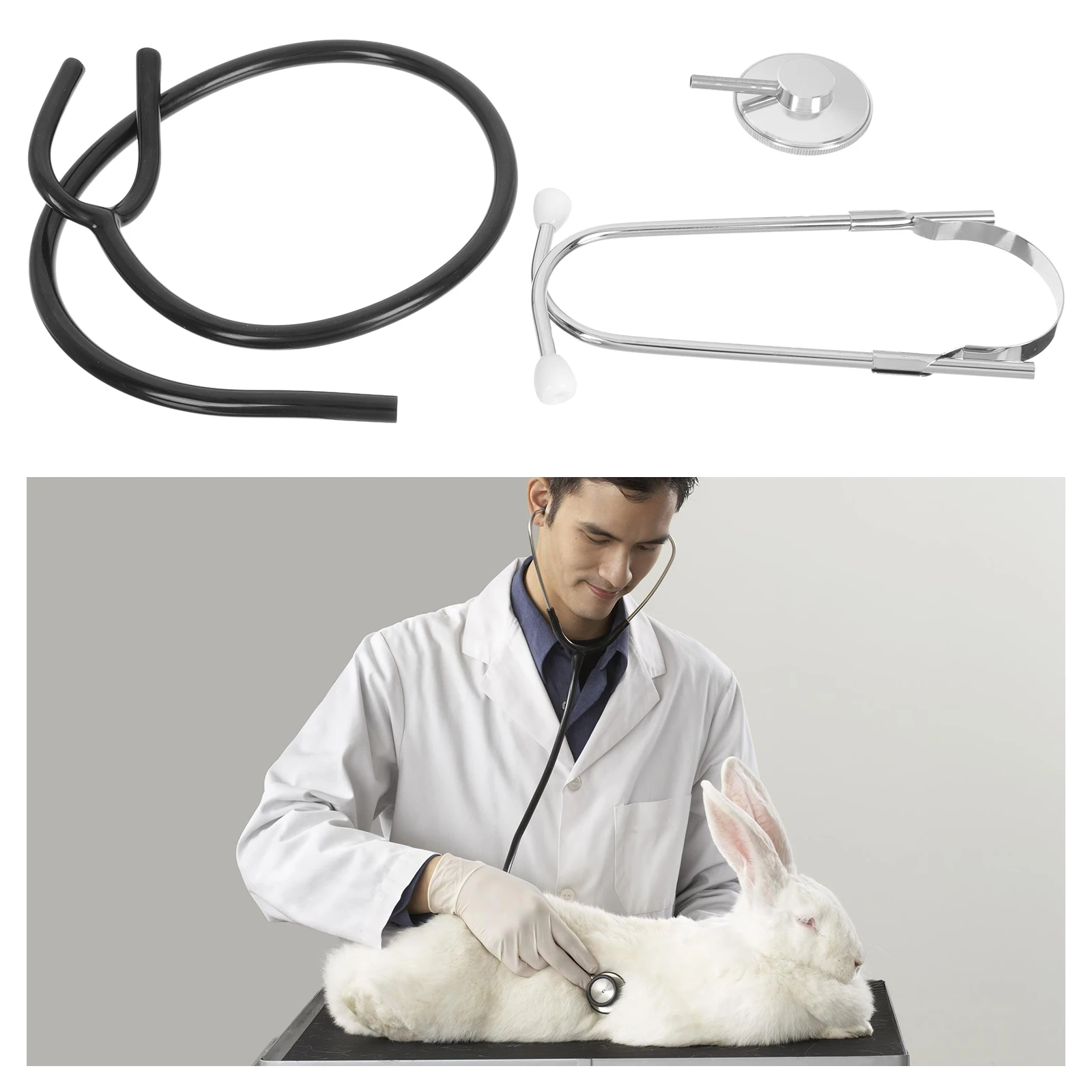 Professional Veterinary Stethoscope Stainless Steel Lightweight for Cats Dogs Sheep Pigs Cows Noise Removal - Image 4
