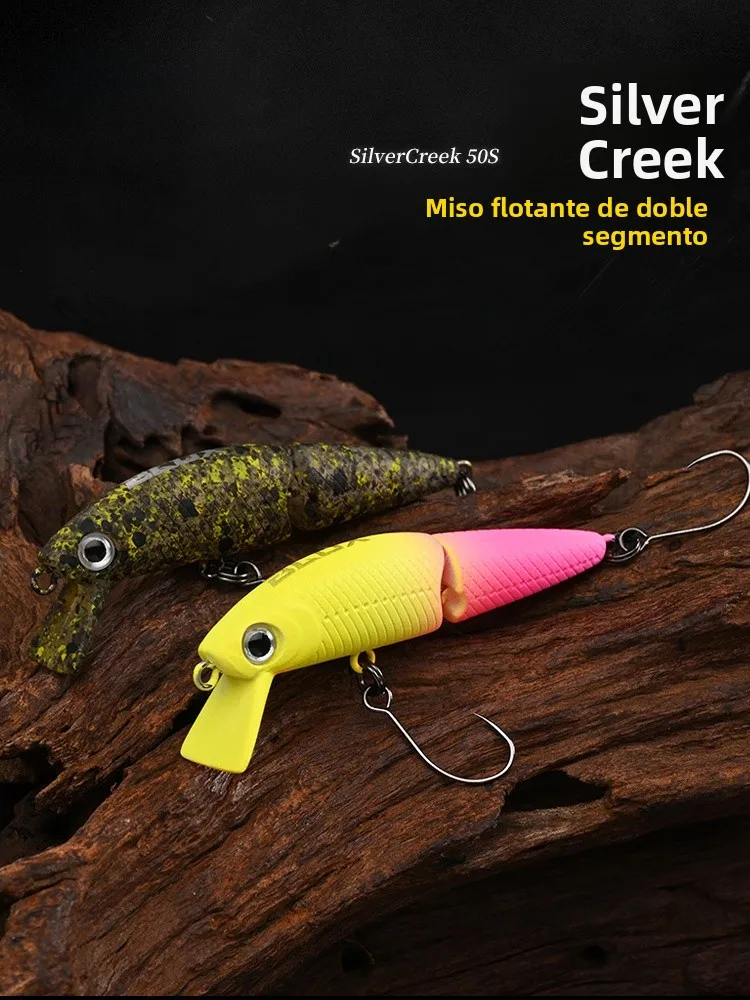 Señuelo de Pesca BLUX Silver Str de 50 mm y 3 g, Hundible, Multisección, con Anzuelo Simple, para Trucha y Lubina en Estan...