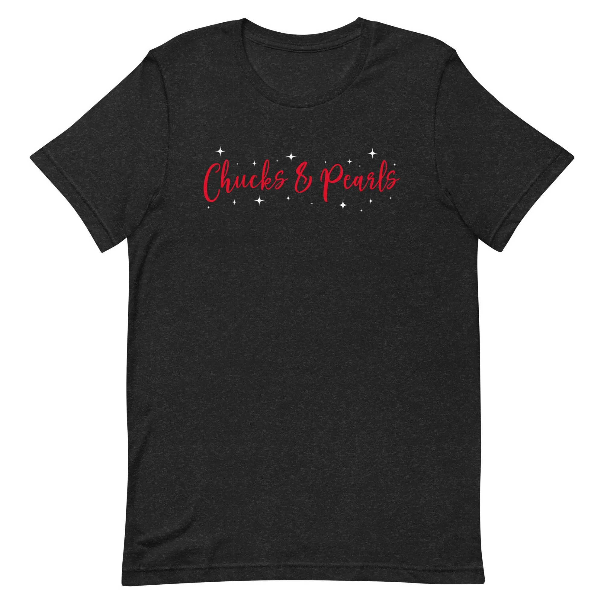 Chucks And Pearls T Shirt Inspirational Friend Faith Red Women'S