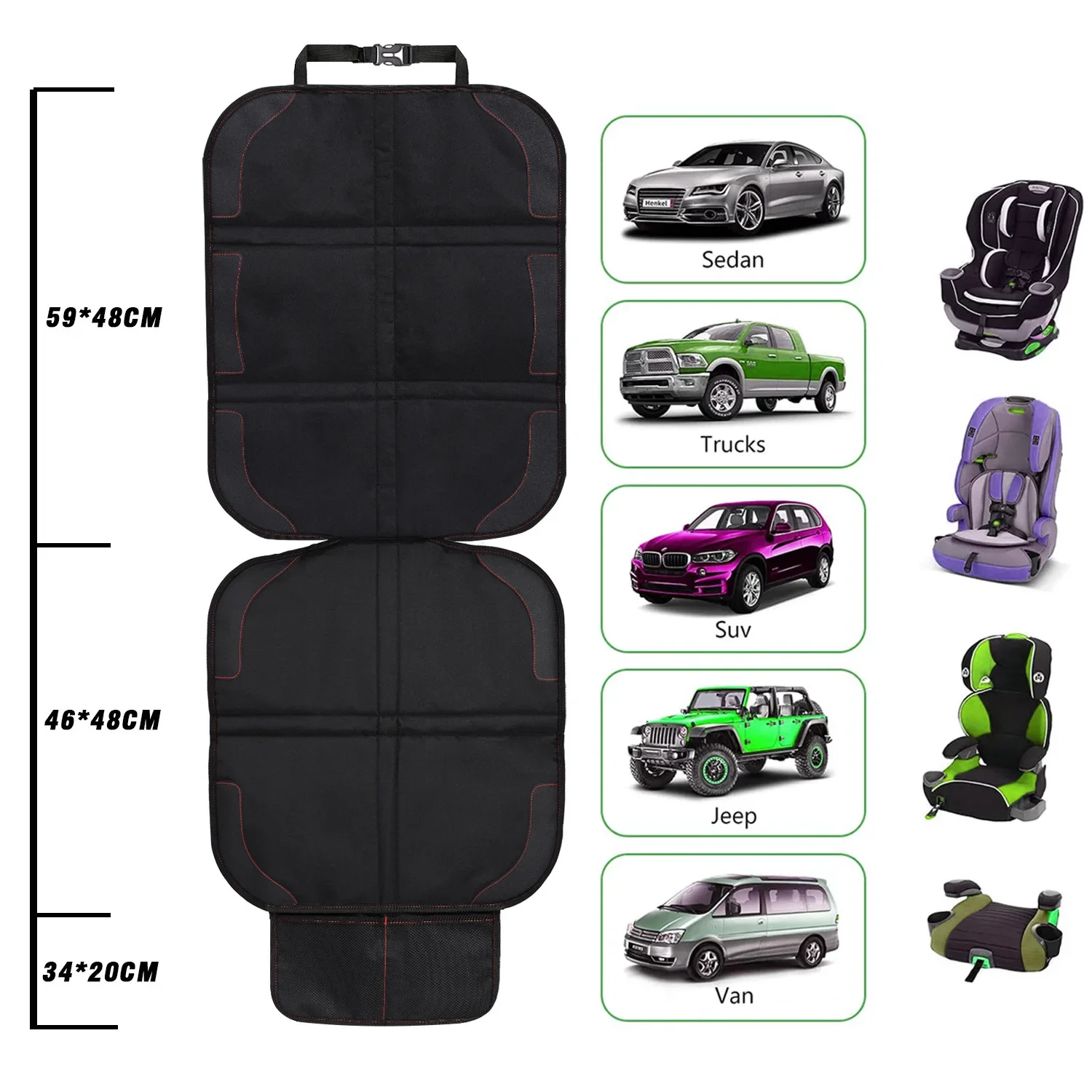 Car Seat Cover Protector for Tesla Model 3 Y for Kids Baby Girls Back Seat Cushion Oxford PU Leather Protective Mat Accessories