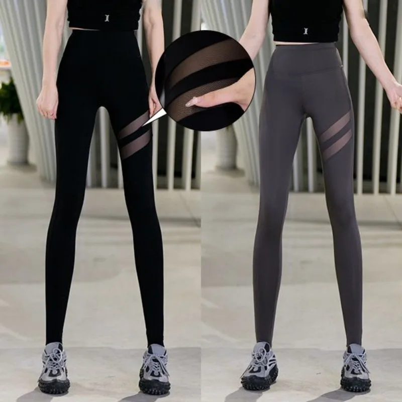 Leggings de encaje para mujer, retales, combina con todo, sólido alto, cintura ajustada, transpirable, Abdomen, estilo coreano Simple, moda elegante Y2k, otoño