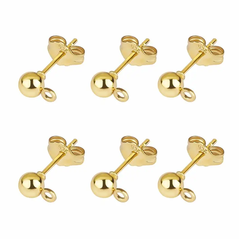50 stks/partij 925 Verzilverd Blank Post Earring Studs Base Pin Met Oorbel Plug Bevindingen Oor Terug DIY Sieraden Maken Accessoires
