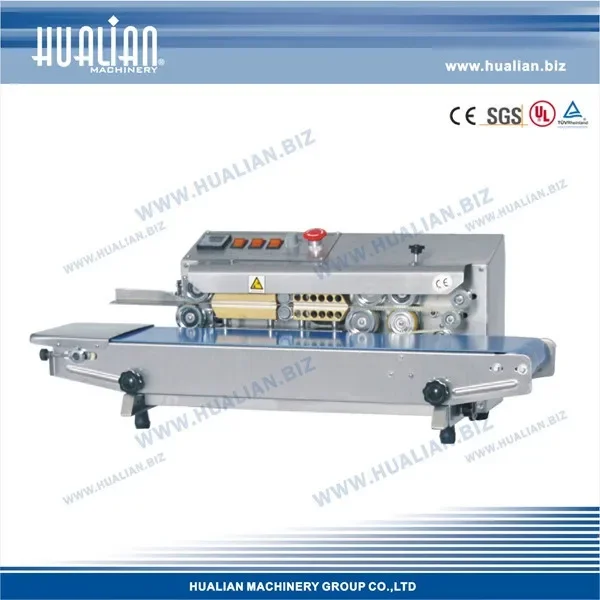 FR-770I Hualian Continuous Bag Sealer Plastic Steel Wheel Embossing Printing (optional) 12m/min,16m/min Stainless Steel 10