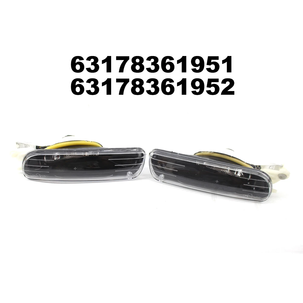 لسيارات BMW 3 Series المصد الأمامي الضباب الخفيف E46 المصد الأمامي ضوء المصد الأمامي للسيارة أسود شفاف التثبيت المباشر