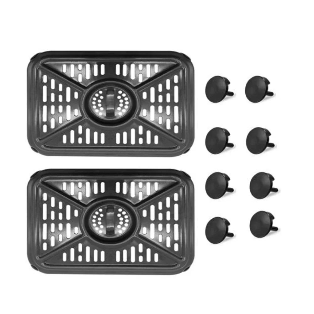 Air Fryer Drip Tray Replacement for DZ401 DZ550 10QT For Multi-Cooker Aluminum Alloy Black 8 x 6.34in 1 2 pcs Package