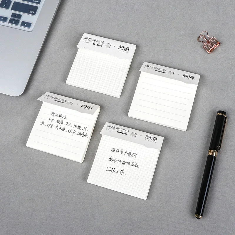 60 ชิ้นเกาหลี Ins นักเรียน Simple Blank Grid แนวนอน Sticky Note Strong Sticky ขนาดเล็ก Note Pad