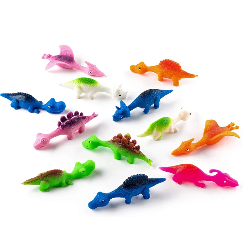 Novelty Sticky Catapulted  Ejection Dinosaur Toy Light Rubber Finger Prank Flying Fun Games Decompression Toy Birthday Gift