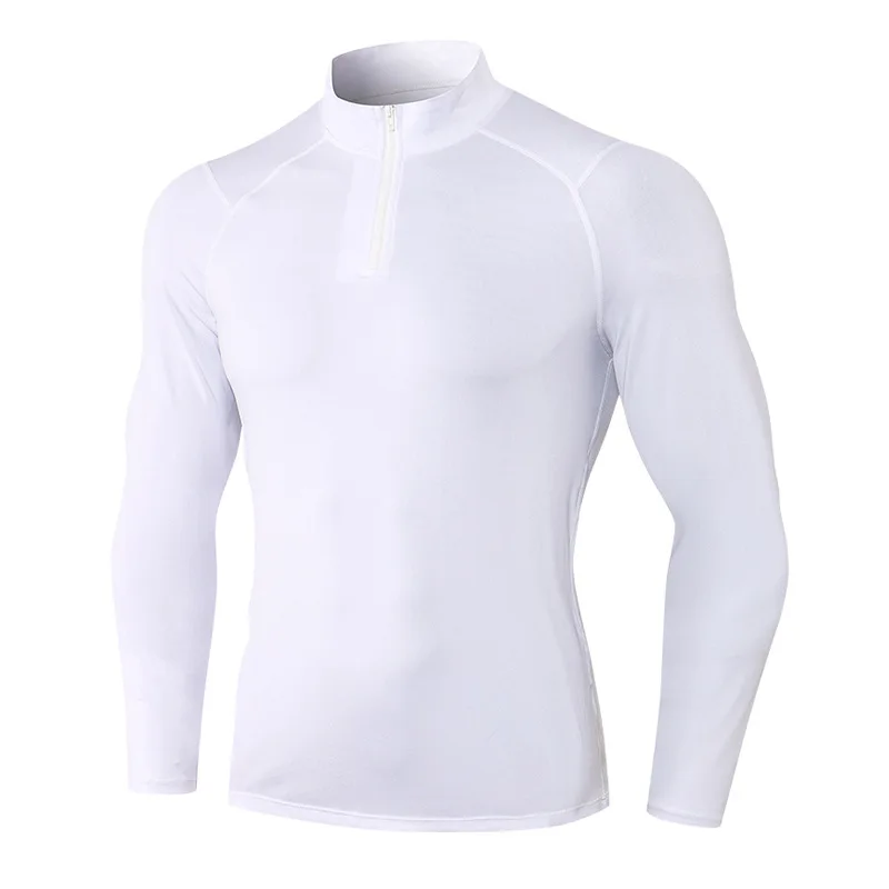 Men's autumn winter fitness long-sleeved quick-drying running training suit half basketball zipper slimming puller sports hoodie