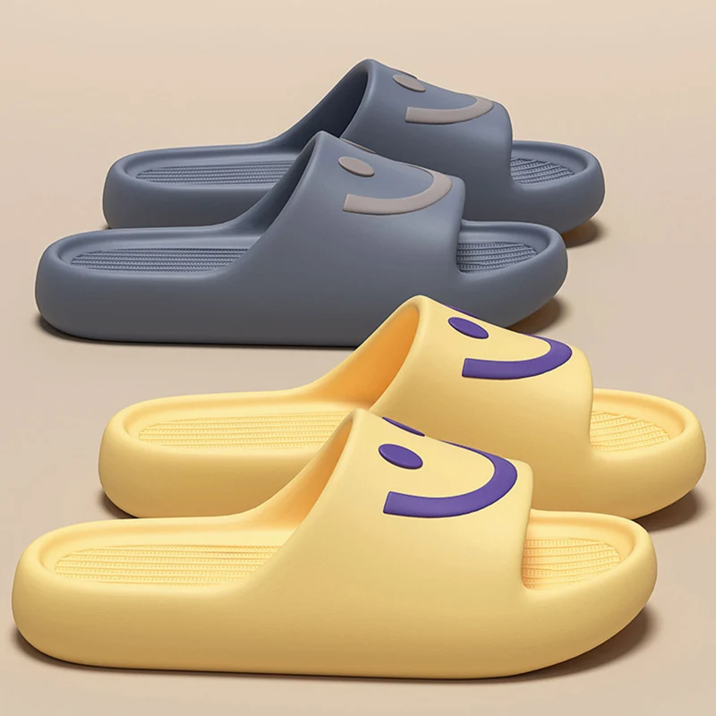 

Домашние тапочки на толстой платформе для женщин, летние, легкие, с мягкой подошвой, облачные шлепанцы, удобные нескользящие пляжные вьетнамки для пар, размер 45