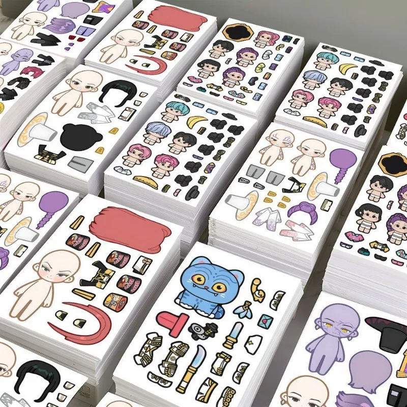 8PCS KPop 데몬 헌터스 DIY 스티커 세트 데칼 Q 버전 귀여운 만화 시리즈 노트북, 여행 가방, 생일 장식에 적합