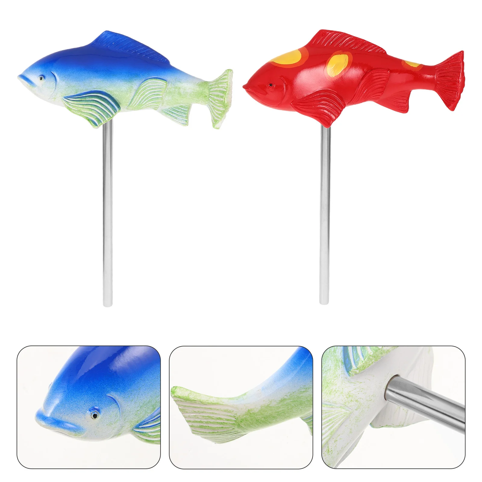 

2Pcs Garden Koi Fish Resin Carp Stakes Decorative Outdoor Yard Patio Lawn Pond Fish Sculpture Outdoor Statues Sculptures