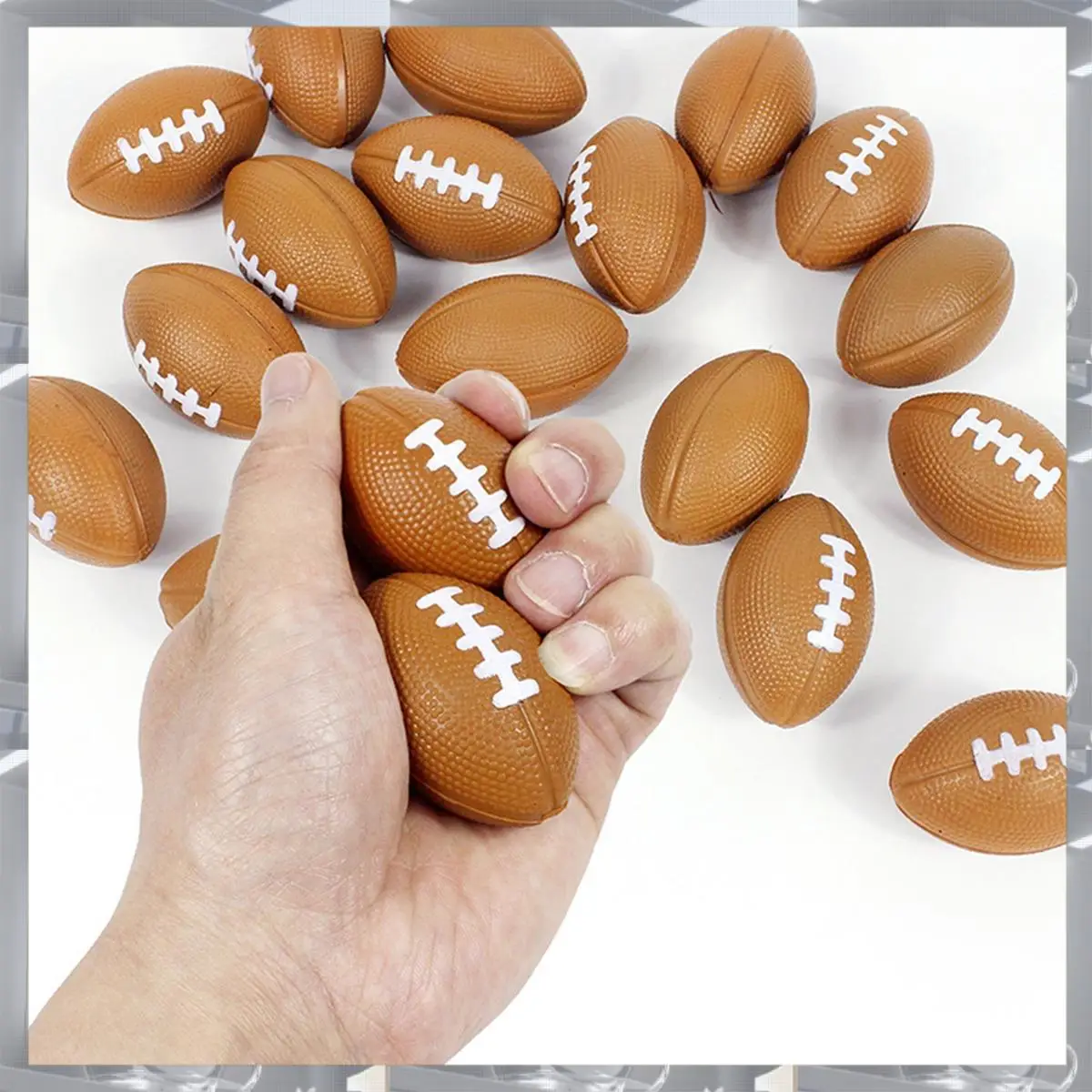 

Hot Selling-50Pcs Rugby Stress Ball, Mini Foam Sports Ball, Foam Sports Ball For School Carnival Reward, Party Bag Gift Fillers,