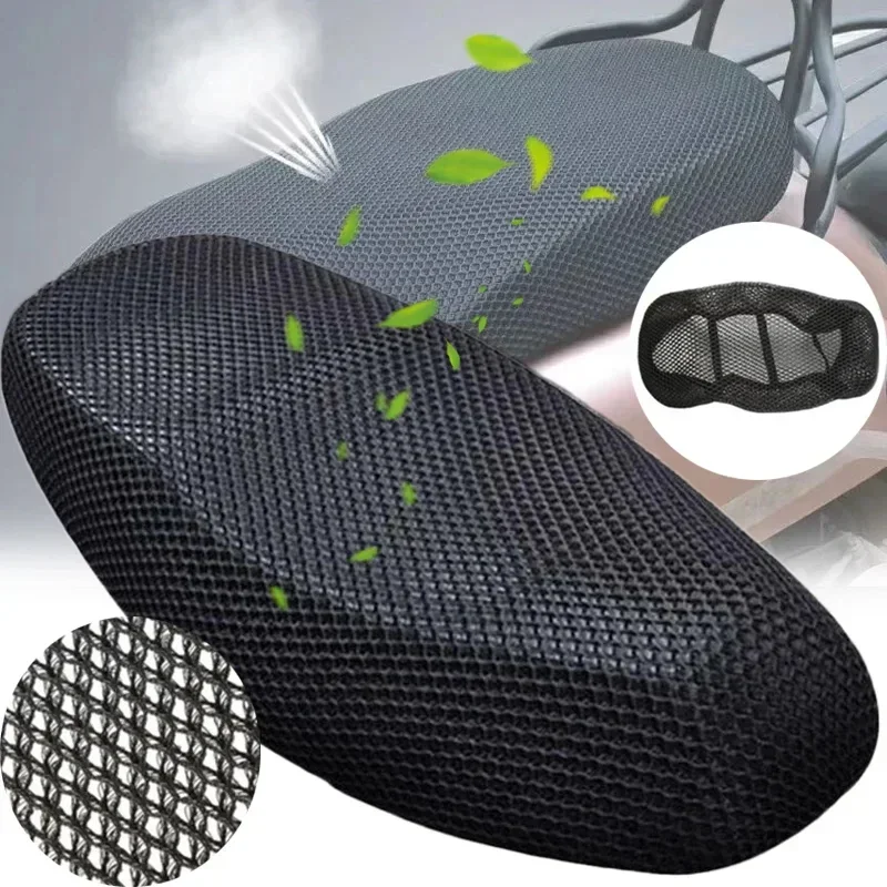 Motorcycle 3D Mesh Fabric Anti-skid Pad Scooter Seat Electric Bike Seat Cover Summer Breathable Covers Cushion Net Cover New