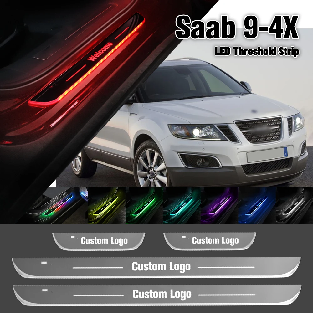 

For Saab 9-4X 2011-2018 Car Door Sill Light Customized Logo LED 2014 2015 2016 2017 Welcome Threshold Pedal Lamp Accessories